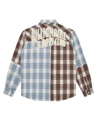 Arch logo patchwork check shirt