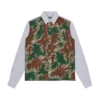 Burst camo half print poplin stripe shirt Burst camo half print poplin stripe shirt