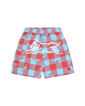 Checker running dog swim shorts