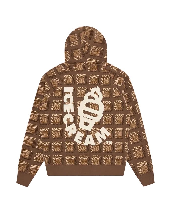 Chocolate waffle zip through hood Chocolate waffle zip through hood