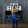 Club cracked leather varsity jacket