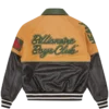 Club cracked leather varsity jacket