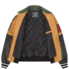 Club cracked leather varsity jacket