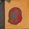 Club cracked leather varsity jacket