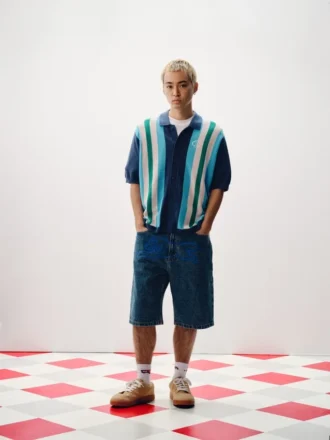 Collared knitted polo shirt