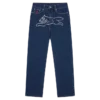Crystal running dog denim pants