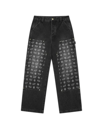 Diamonds & dollars denim carpenter pant