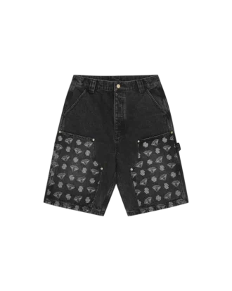 Diamonds & dollars denim carpenter short
