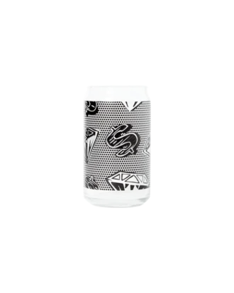 Diamonds & dollars soda can glass