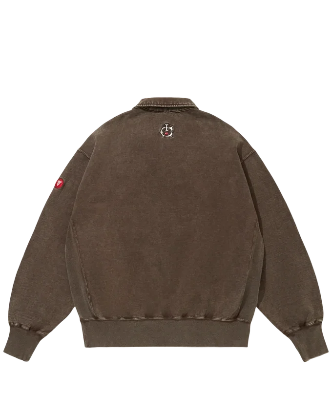 Emboridered logo damaged half zip sweatshirt Emboridered logo damaged half zip sweatshirt