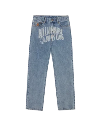 Faded arch logo denim pants