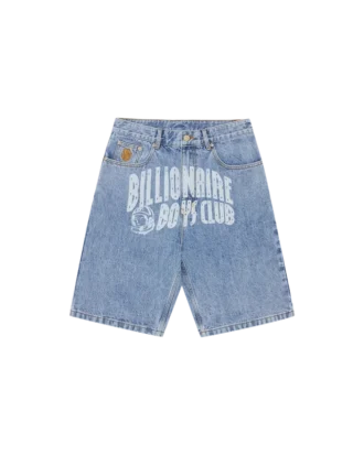 Faded arch logo denim shorts