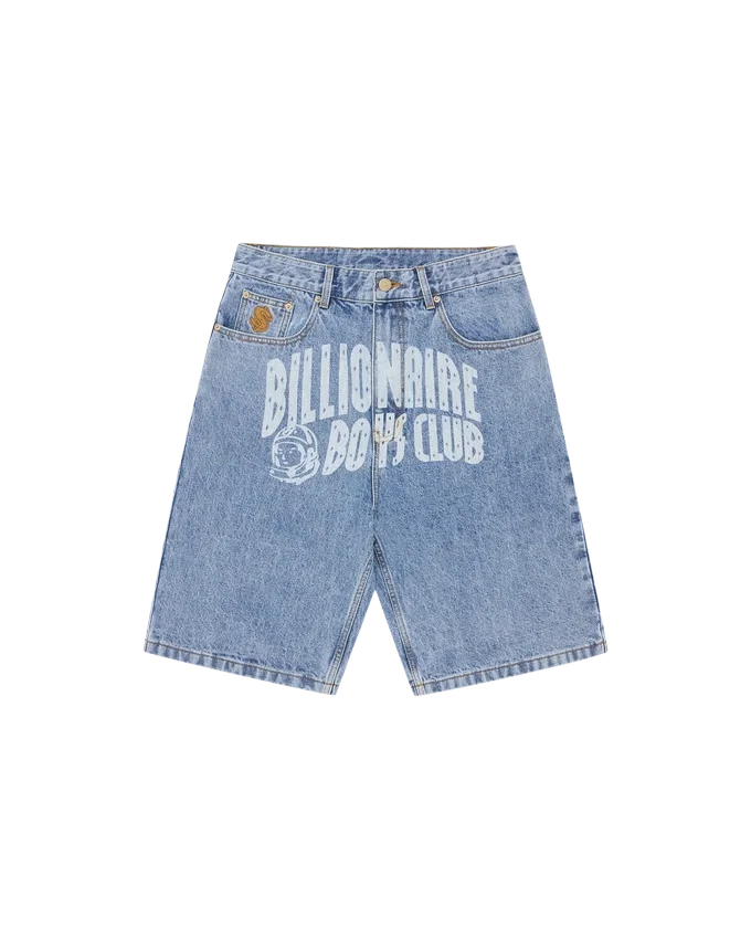 Faded arch logo denim shorts Faded arch logo denim shorts