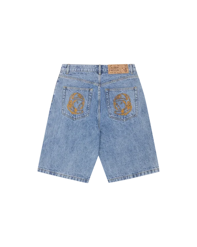 Faded arch logo denim shorts Faded arch logo denim shorts