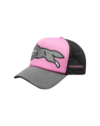 Glitter running dog trucker cap