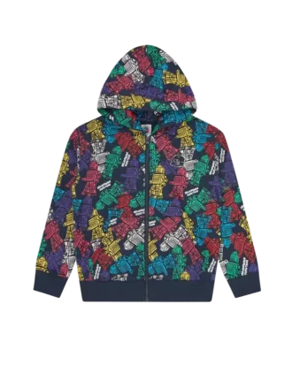 Kids robot zip through hood