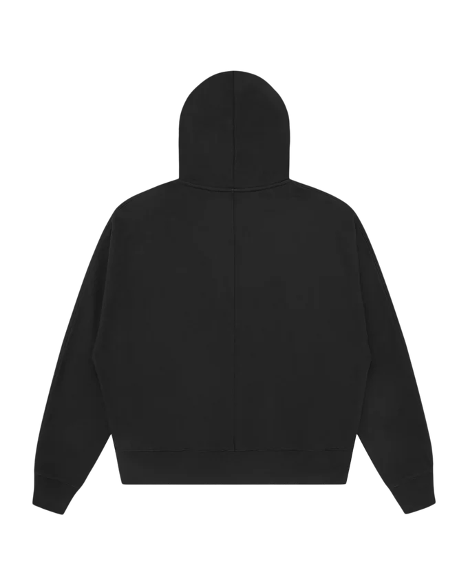 Large script logo zip through hood Large script logo zip through hood