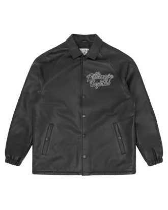 Leather coach jacket