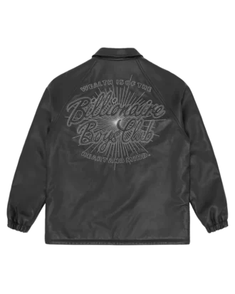 Leather coach jacket