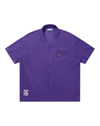 Open collar mesh ss shirt