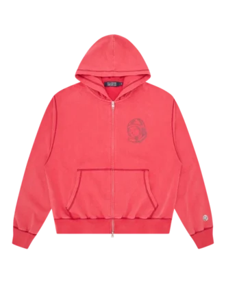 Oversized college zip through hood