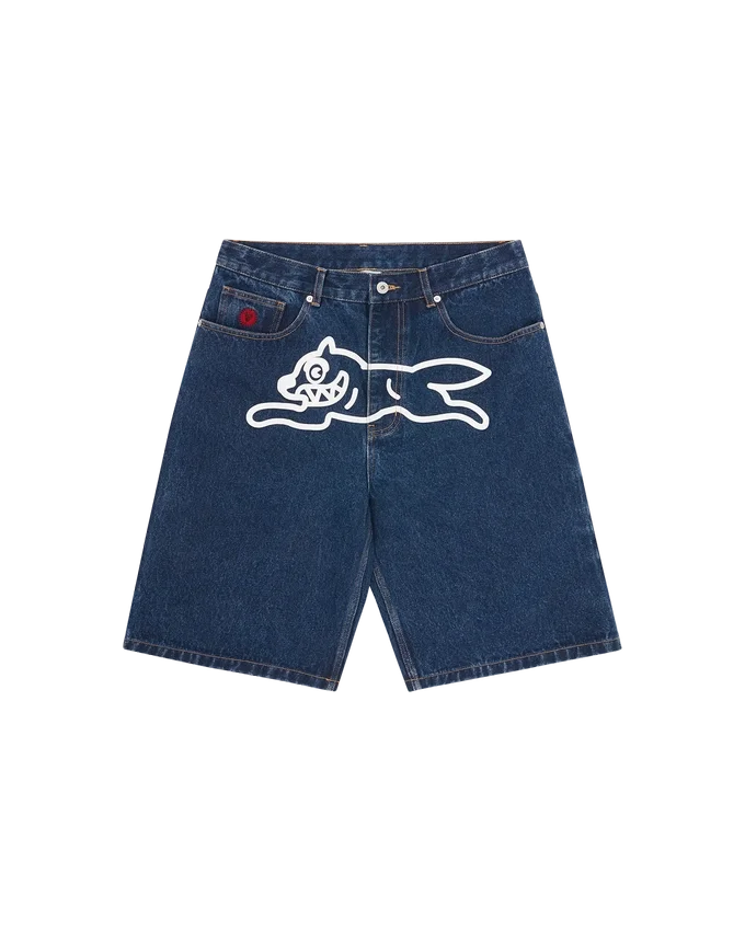 Running dog denim shorts Running dog denim shorts