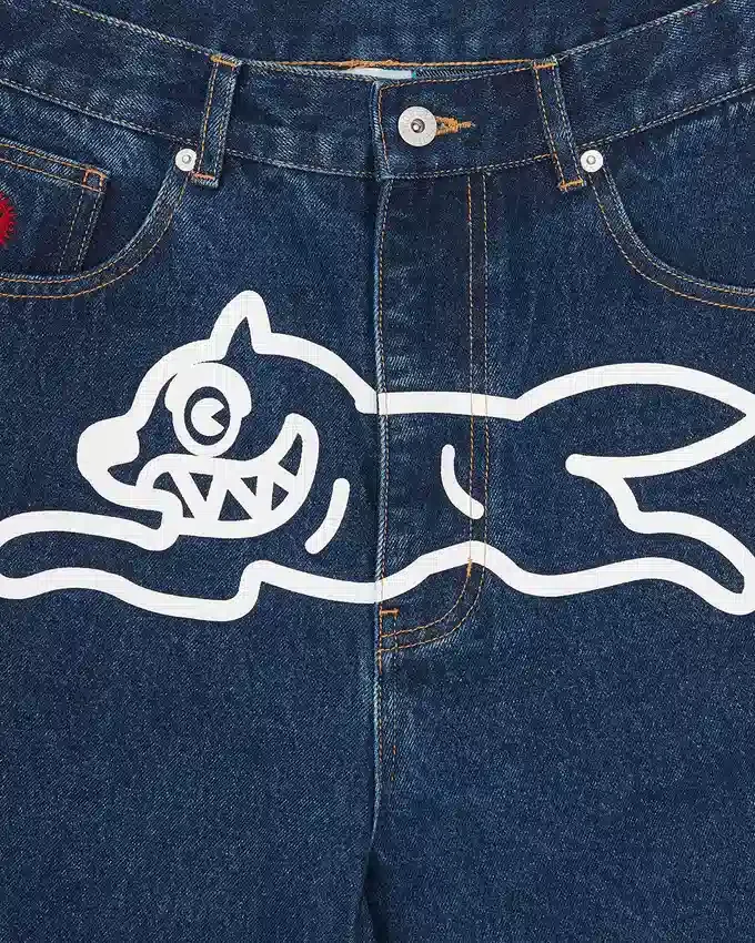 Running dog denim shorts Running dog denim shorts