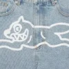 Running dog denim shorts