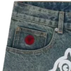 Running dog denim shorts