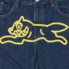 Running dog double scoop denim pants