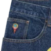 Running dog double scoop denim pants