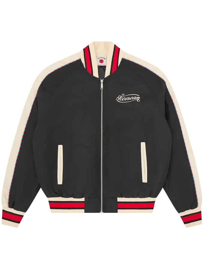 Running dog satin bomber jacket Running dog satin bomber jacket