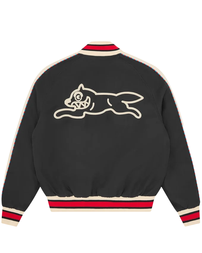 Running dog satin bomber jacket Running dog satin bomber jacket