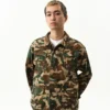 Running dog woodland camo field jacket