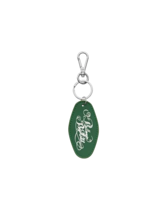 Script logo leather keyring