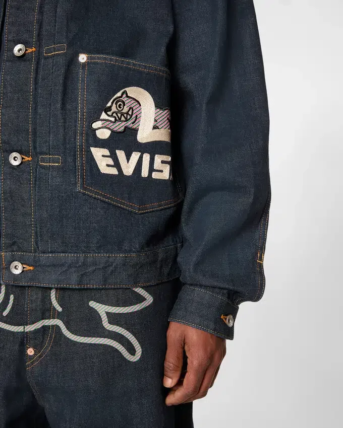 Seagull print & emb. denim jacket Seagull print & emb. denim jacket