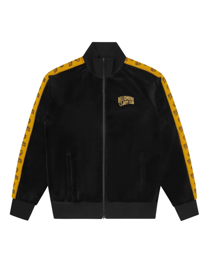 Small arch logo taped velour track top Small arch logo taped velour track top