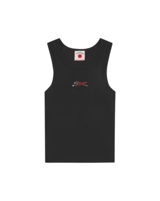 Womens beaded running dog ribbed vest top