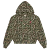 Womens camo zip through hood