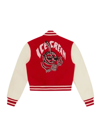 Womens cherry varsity jacket
