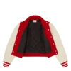 Womens cherry varsity jacket