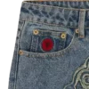 Womens distressed running dog denim pants Womens distressed running dog denim pants