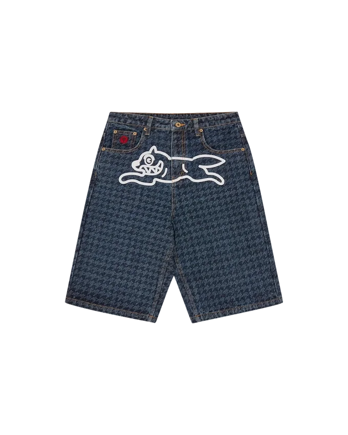 Womens houndstooth running dog jorts Womens houndstooth running dog jorts