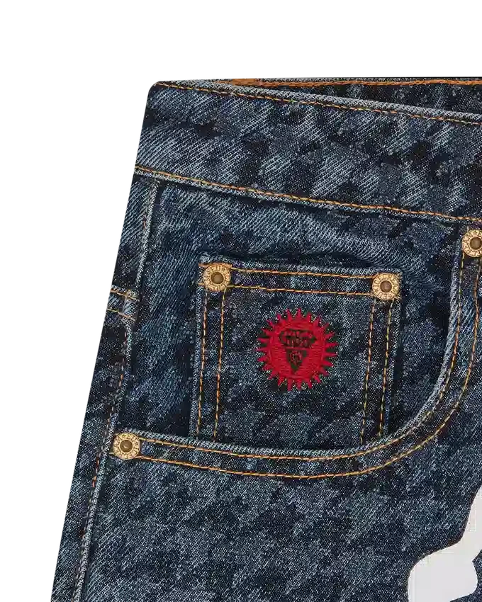 Womens houndstooth running dog jorts Womens houndstooth running dog jorts