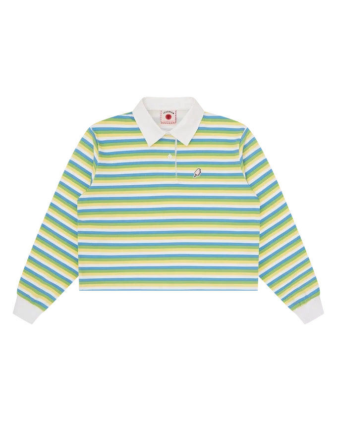 Womens popsicle striped cropped rugby shirt Womens popsicle striped cropped rugby shirt