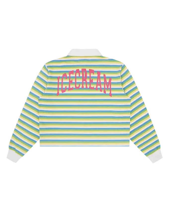 Womens popsicle striped cropped rugby shirt Womens popsicle striped cropped rugby shirt