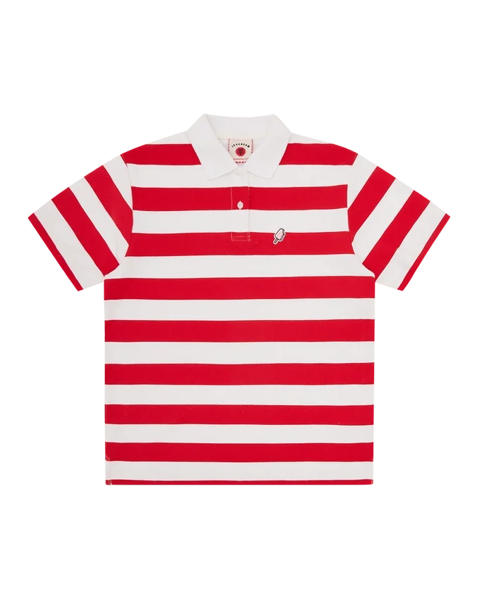 Womens popsicle striped polo shirt Womens popsicle striped polo shirt